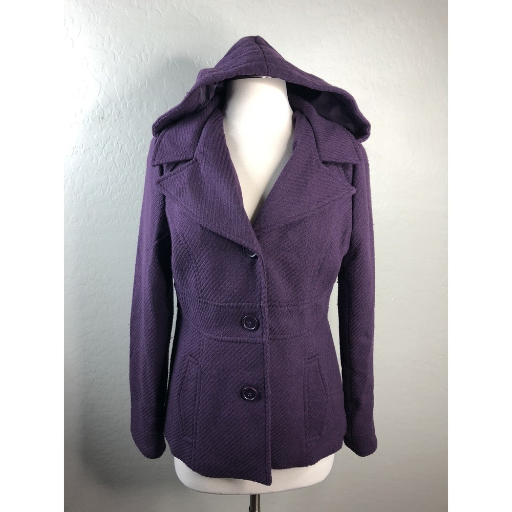 JACK Womens M Purple Hooded Coat Jacket Lined‎